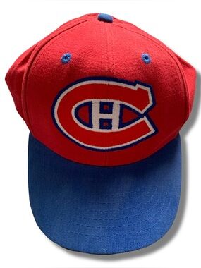 VTG 90s Montreal Canadiens Big Logo Youth Snapback Hat